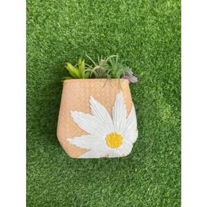 DAISY Planter Basket - White Flower Pattern Plant Holder